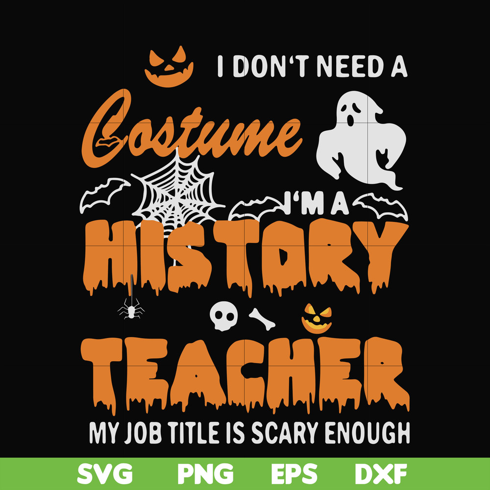 HLW0115-I don’t need a costume I’m a music teacher my job title is scary enough halloween svg, png, dxf, eps digital file HLW0115.jpg