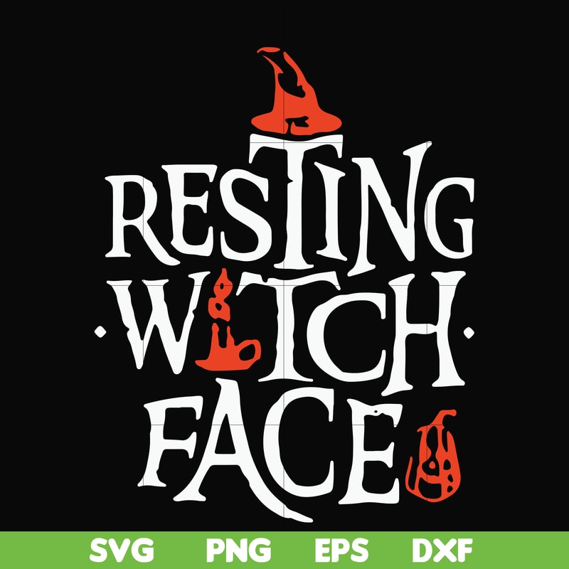 HLW24072020-Resting witch face svg, halloween svg, png, dxf, eps digital file HLW24072020.jpg