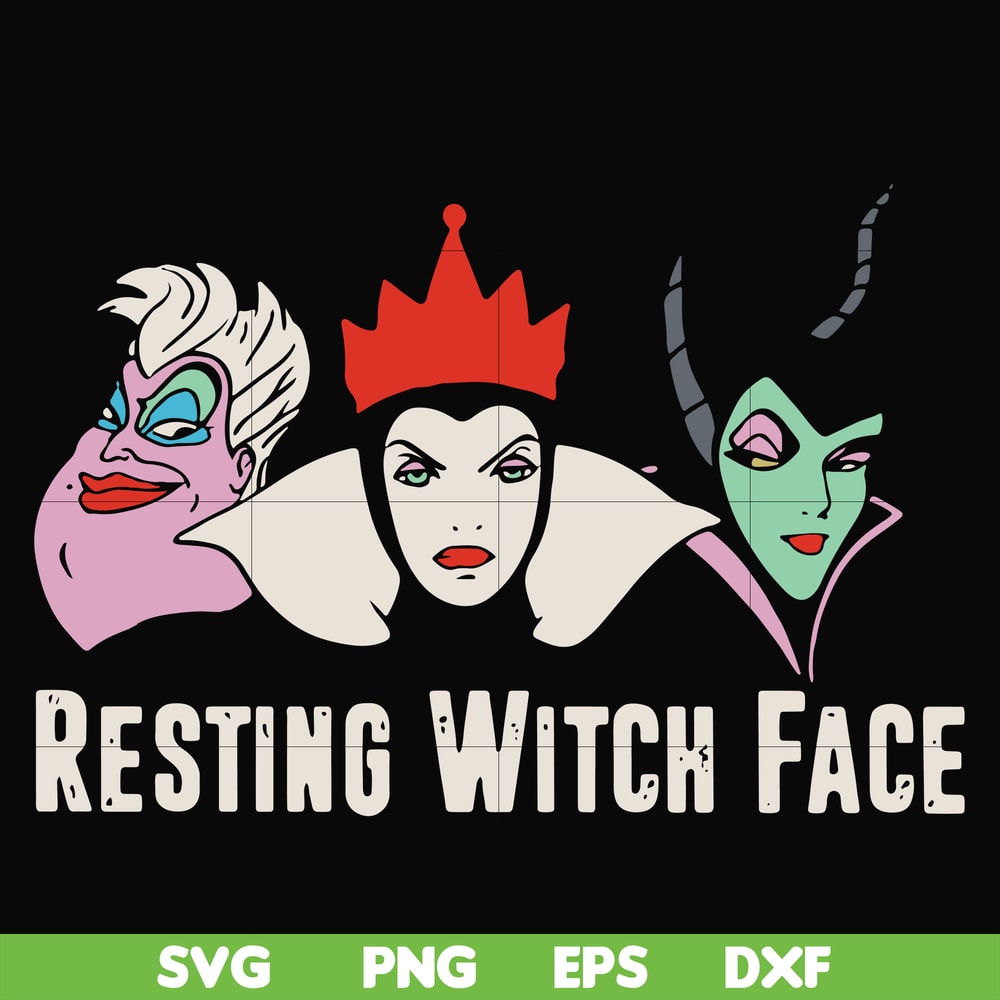 HLW24072024-Resting witch face svg, halloween svg, png, dxf, eps digital file HLW24072024.jpg