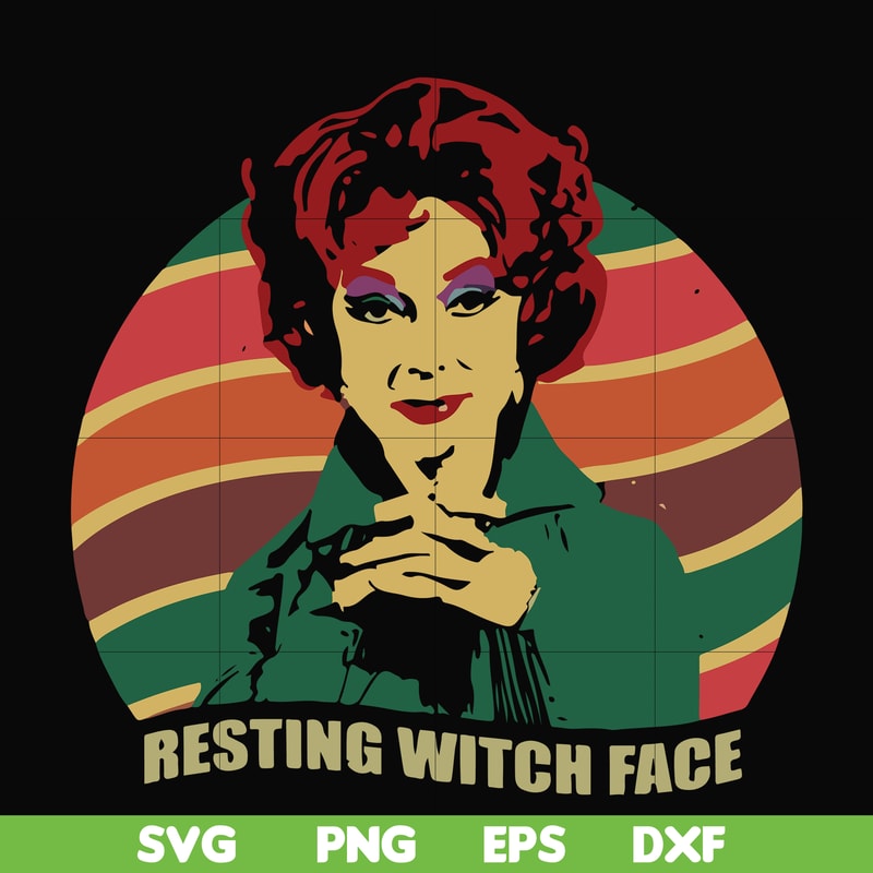 HLW24072025-Resting witch face svg, halloween svg, png, dxf, eps digital file HLW24072025.jpg