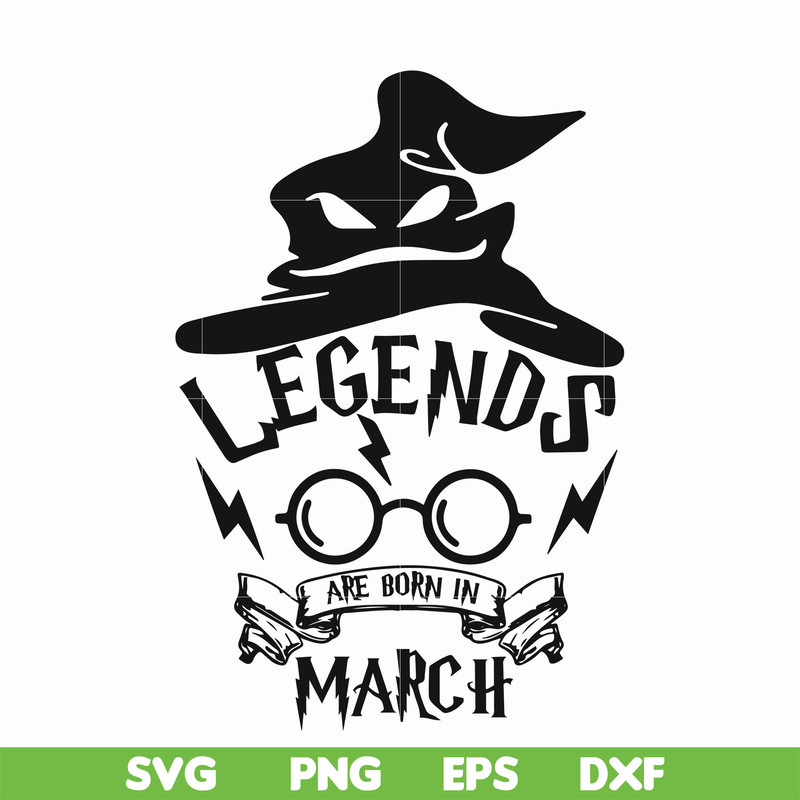 HRPT00025-Legends are born in March svg, png, dxf, eps file HRPT00025.jpg