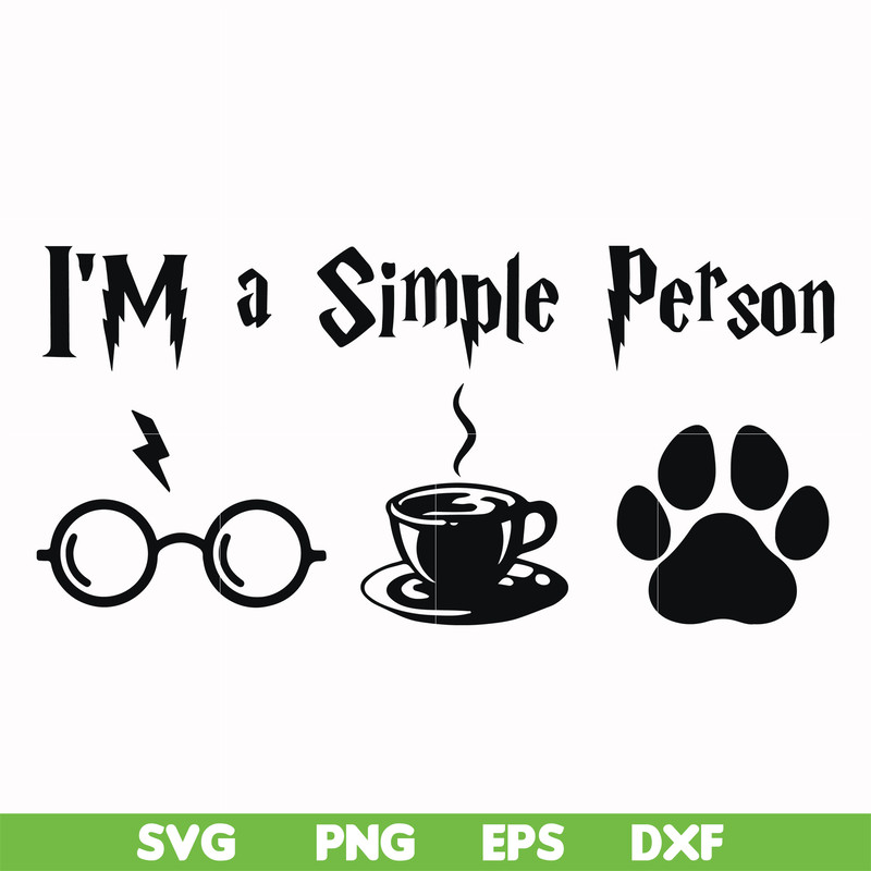 HRPT00027-I'm a simple person svg, png, dxf, eps file HRPT00027.jpg