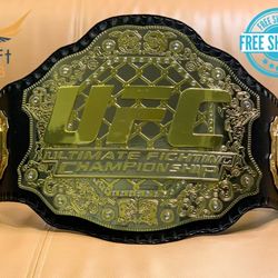 UFC Ultimate Fighting Championship Dual Plate Title Replica Belt Adult Size 2MM Brass