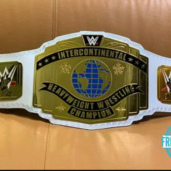 Intercontinental Heavy Weight Championship Wrestling Title Replica White Belt Adult Size 2MM Brass