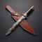 15 Inch Handmade Damascus Steel Double Edge Dagger Knife With Micarta Handle Christmas Gift Combat 0