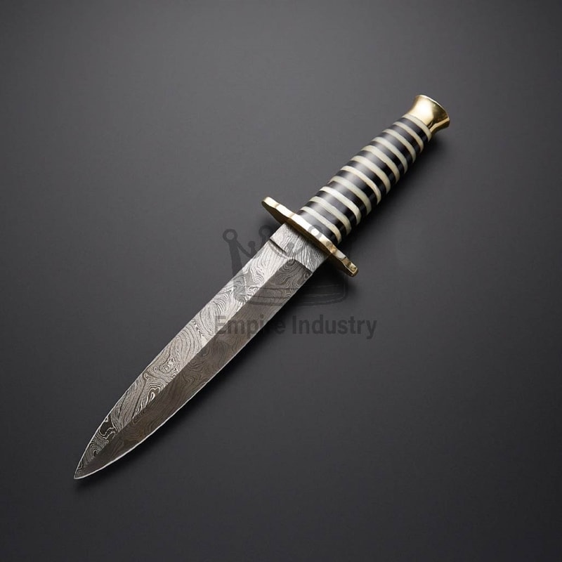 14 Inch Handmade Damascus Steel Double Edge Dagger Knife With Resin Handle Christmas Gift Combat Da 2