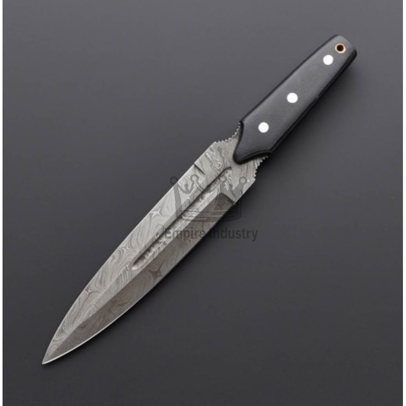13 Inch Handmade Damascus Steel Double Edge Dagger Knife With Micarta Handle Christmas Gift Combat 1