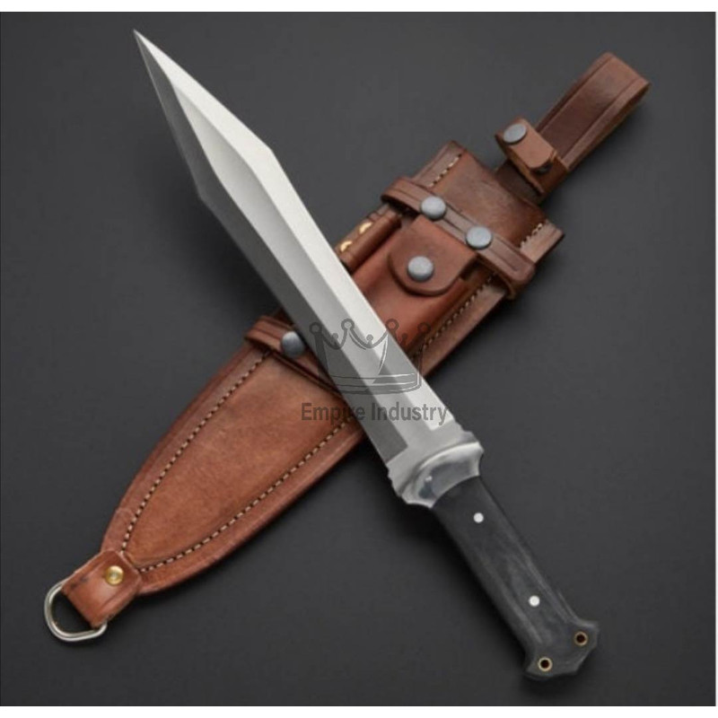 23 Inch Handmade Carbon Steel Double Edge Full Tang Hunting Sword With Micarta Handle Christmas Gif 0