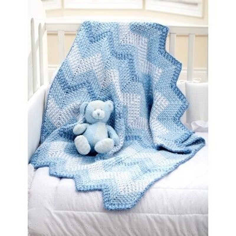 Cascading Ripples Blanket In Bernat Baby Coordinates Solids 0
