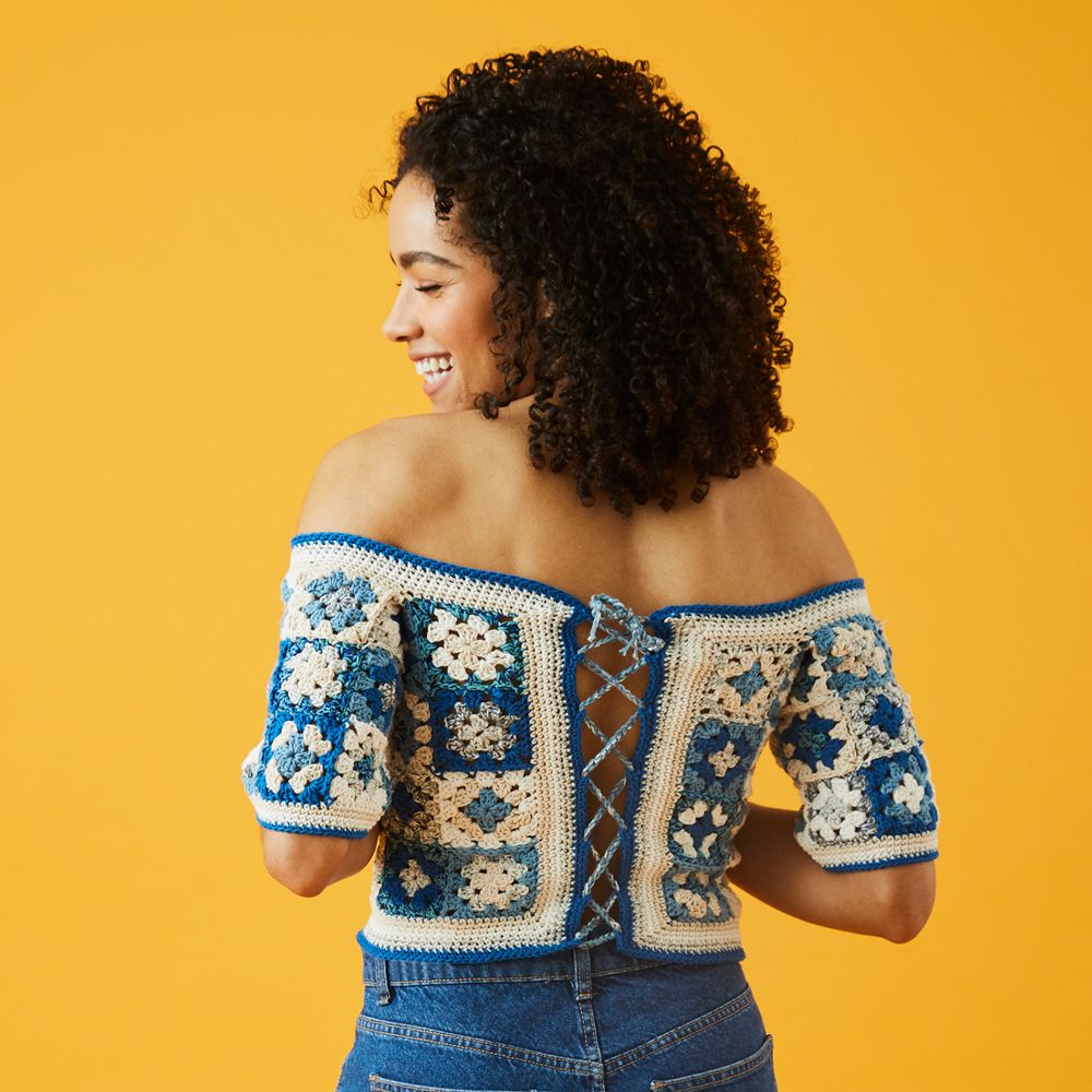 Shoulders In The Sun Top Free Crochet Pattern For Women In Paintbox Yarns Cotton DK Metallic DK 2