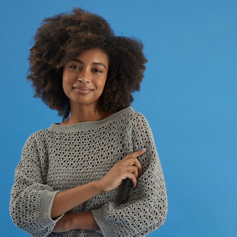Seaside Sweater  Free Jumper Crochet Pattern For Women In Paintbox Yarns Cotton Mix DK By Paintbox  0