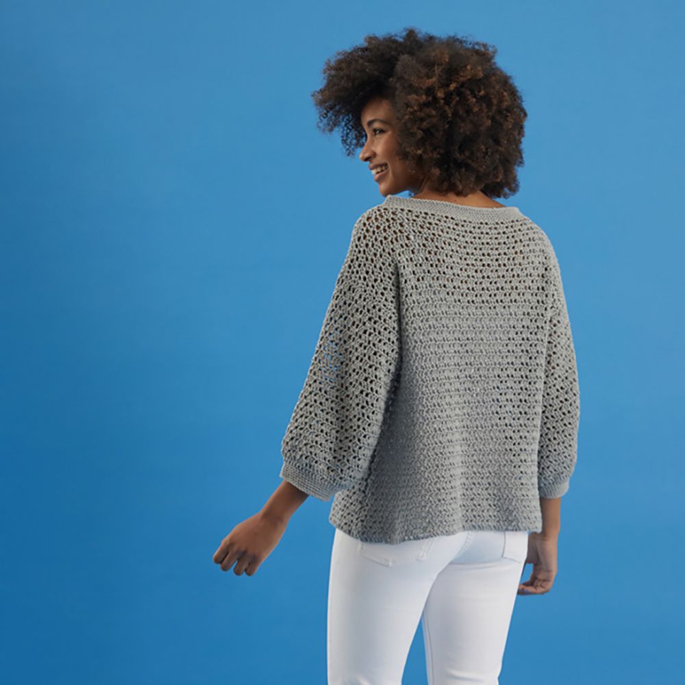 Seaside Sweater  Free Jumper Crochet Pattern For Women In Paintbox Yarns Cotton Mix DK By Paintbox  1