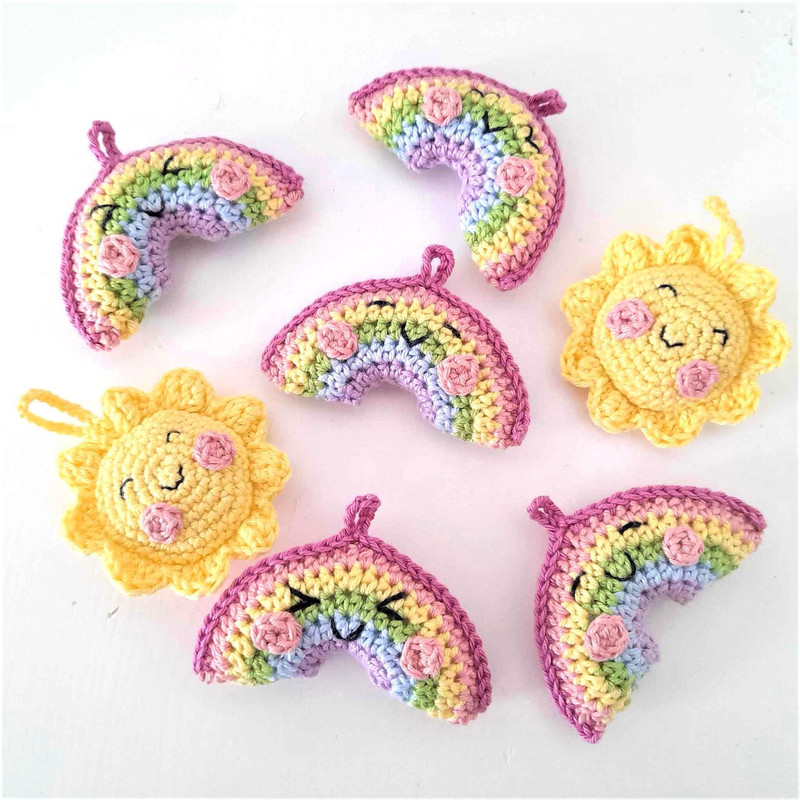 Sun Rainbow Key Chains Crochet Pattern 0