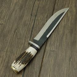 MUELA MAGNUM STAG 26 Replica knife with leather sheath and Real Stag Horn Handle | Tool For Survival | Birthday Gift.