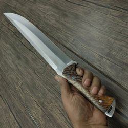 Hunting Knife Overall 15" inch Stainless steel Blade Bowie knife leather sheath Sharp Edge Custom Bowie knife.
