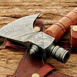 Handmade Damascus Steel Best Forest Viking Axe, Smokey axe, Camping axe, Personalized Gift, Anniversary Gift For Him.