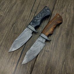 Hand Forged Feather Blade Knife Handmade Damascus Steel Hunting knife Best Handmade Gift, Personalized Gift Groomsmen Gi