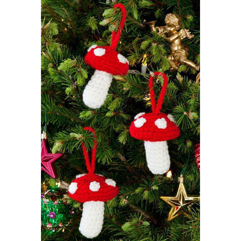 Polka Dot Mushrooms Crochet In Red Heart Niki LW4065EN 0