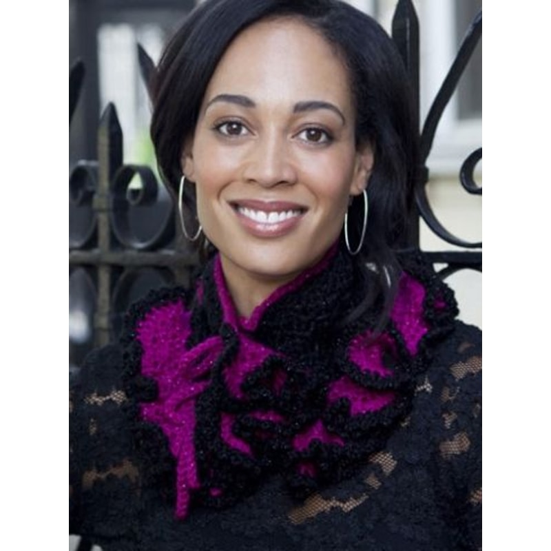 Ruffled Neckwrap In Caron Simply Soft Partyn Downloadable PDF 0