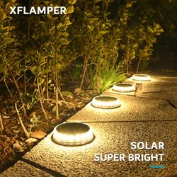 4PCS Super Bright LED Solar Pathway Light Outdoor IP65 Waterproof 3.7V 1200mAH