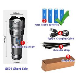 High Power Led Flashlight Super Bright Long Range Torch Rechargeable