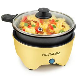 Nostalgia MSK5YW MyMini Personal Electric Skillet & Rapid Noodle Maker, Yellow