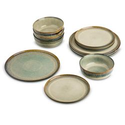 12-Piece Ceramic Dinnerware Set, Kayce Collection