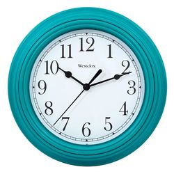 Carrie RStocker 9 inch Teal Round Simplicity Analog QA Wall Clock