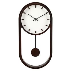 Carrie RStocker 20" Indoor Faux Wood Pendulum Analog Wall Clock