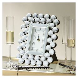 Carrie RStocker Faywood 11" High Silver Mirrored Tabletop Clock