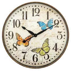 Carrie RStocker 12" Round Butterfly Wall Clock