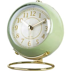 Carrie RStocker Analog Alarm Clocks,Retro Backlight Cute Simple Design Small Desk Clock with Night Light,Silent Non-Tick