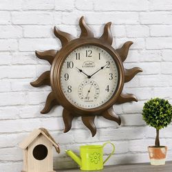 Carrie RStocker Copper Sundeck Outdoor Wall Clock, Rustic, Analog, 19 x 1.75 x 19 in