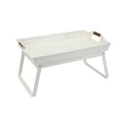 Carrie RStocker Vanilla White Rectangle Galvanized Steel Bed Serving Tray, 18.7 in L x 12.2 in W