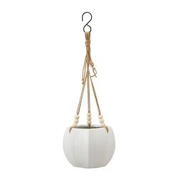 Carrie RStocker Pottery 8" Mylia Ceramic Hanging Planter, White
