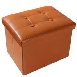 Carrie RStocker Storage Ottoman Cube Storage Ottoman as Foot Stool, Foot Rest & Stepping Stool - Folding Storage Ottoman