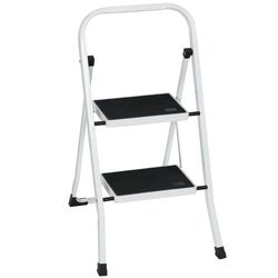 Carrie RStocker Folding 2 Step Ladder Stool w/ Handgrip & Wide Pedal Portable Indoor Outdoor