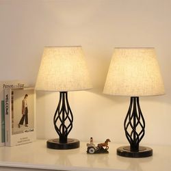 Carrie RStocker Bedside Table Lamps Set of 2 Vintage Nightstand Lamps for Bedroom,Ideal Gifts