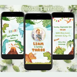 Dinosaur Birthday video Invitation, Dinosaur video Invitation, Dinosaur Invitation