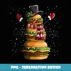 Snowman Made Of Burgers Cheeseburger Fast Food Christmas - High-Resolution PNG Sublimation File