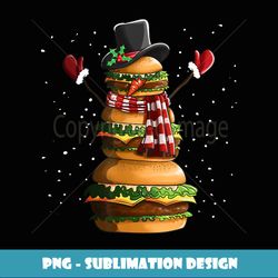 Snowman Made Of Burgers Cheeseburger Fast Food Christmas - High-Resolution PNG Sublimation File