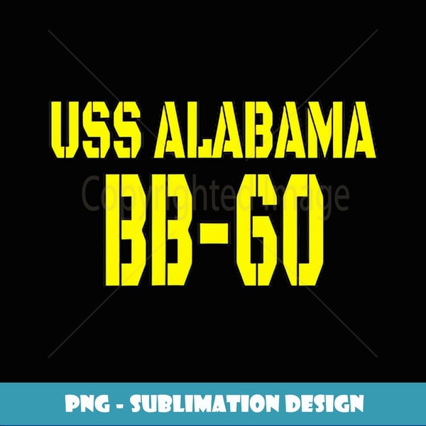 USS Alabama BB60 WW2 Battleship Warship Front&Back - Artistic Sublimation Digital File