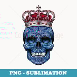 skull king crown tattoo blue bones idea - modern sublimation png file