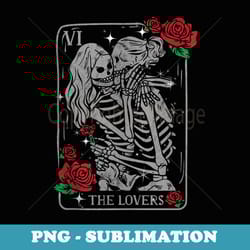the lovers tarot card occult skeleton roses gothic kissing - png sublimation digital download