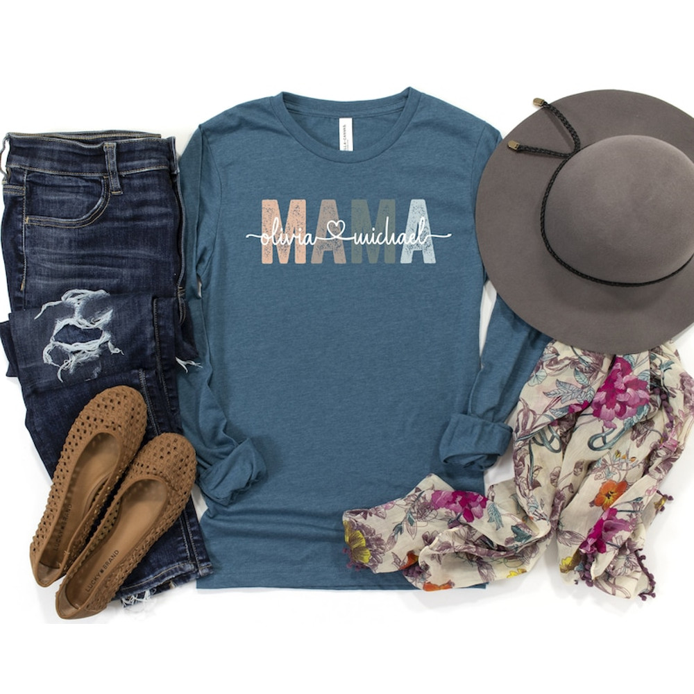 Custom Mama Shirt, Mom Shirt With Names, Personalized Mama T-shirt, Custom Mama Shirt, Mother's Day Shirt, Mama With Children Names Tee5 (1).jpg