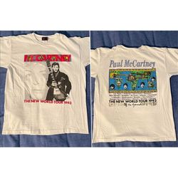 paul mccartney the new world tour 1993 t-shirt, vtg 90s paul mccartney tour shirt, the new world tour '93 shirt