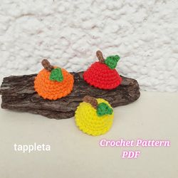 fruit hats mini crochet pattern, mini pumpkin hat, small hat for amigurimi doll, crochet hats dolls, tiny halloween hat