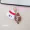 Football Fan Charm Keychain Crochet Pattern Rear View Mirror Car Charm For Swiftie Red Striped Beanie Hat 87 Taylor 1