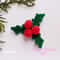 Holly Berry Ornament Crochet Pattern Crochet Christmas Appliquie Holly Leaf Christmas Home Decorati 2