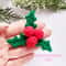 Holly Berry Ornament Crochet Pattern Crochet Christmas Appliquie Holly Leaf Christmas Home Decorati 1